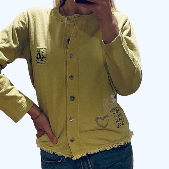 Vintage Tops - 80s 90s Oversized Paris Cardigan